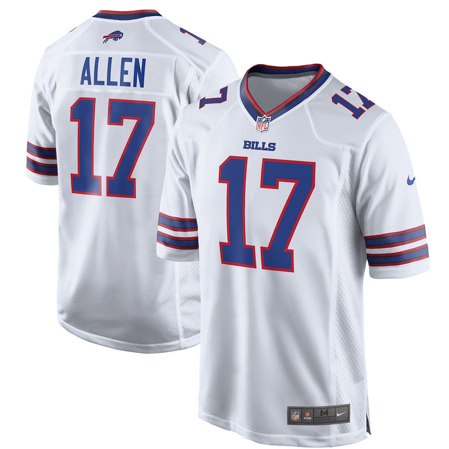 Men Buffalo Bills 17 Josh Allen Nike White Game NFL Jersey